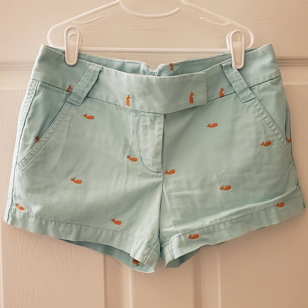 J Crew Whale Schiffli Chino Shorts Sz 2